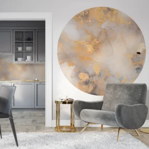 Tapeta Koło Dolce Vita Grey&Gold