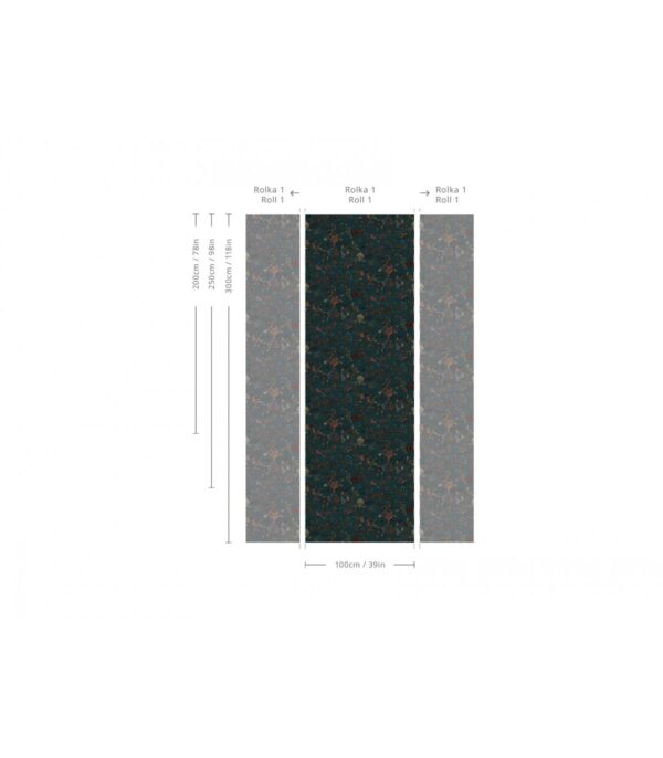 Tapeta Wallcolors - Night Flowers Turquoise - obrazek 2